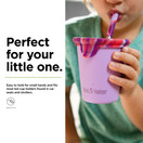 Klean Kanteen Kid's Cup with Straw Lid - Dishwasher-Safe Cup for Children with Flexible, Reusable Straw - Crocus Petal, 10 oz