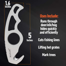 Maxam Gut Hook & Sheath - Hunting Knife for Gutting & Skinning Deer, Elk, Hogs, Cutting Fishing Lines, Lift Hot Grates - Stainless Steel Blade w/ Pouch - Outdoor Survival Gear for Hunters - 5-inch