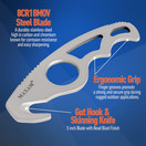 Maxam Gut Hook & Sheath - Hunting Knife for Gutting & Skinning Deer, Elk, Hogs, Cutting Fishing Lines, Lift Hot Grates - Stainless Steel Blade w/ Pouch - Outdoor Survival Gear for Hunters - 5-inch