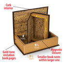 Safety Box 2 Piece Faux Book Safe Set, Multisizes, BROWN