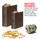 Safety Box 2 Piece Faux Book Safe Set, Multisizes, BROWN