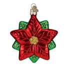 Old World 22028 Christmas Ornaments: Poinsettia Star Glass Blown Ornaments for Christmas Tree, Poinsettia Star