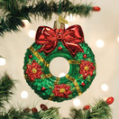 Old World Christmas Christmas Wreath Glass Blown Ornament for Christmas Tree