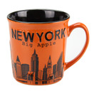 New York Big Apple City Skyline Jumbo Ceramic Mugs - 12oz (Orange)
