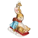 Old World Christmas Peter Rabbit On Sled Glass Blown Ornament for Christmas Tree