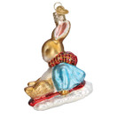 Old World Christmas Peter Rabbit On Sled Glass Blown Ornament for Christmas Tree