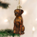 Old World Christmas Dog Collection Glass Blown Ornaments for Christmas Tree,Chocolate Labrador, Model:12387