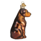 Old World Christmas Dog Collection Glass Blown Ornaments for Christmas Tree,Chocolate Labrador, Model:12387