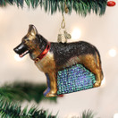 Old World Christmas Dog Collection Glass Blown Ornaments for Christmas Tree, German Shepherd
