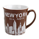 New York Big Apple City Skyline Jumbo Ceramic Mugs - 12oz (Brown)