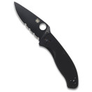 Spyderco Tenacious Folding Utility Pocket Knife with 3.39" Black Stainless Steel Blade and Durable G-10 Handle - Everyday Carry - CombinationEdge | C122GBBKPS