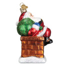 Old World Christmas Ornaments Chimney Stop Santa Glass Blown Ornaments for Christmas Tree