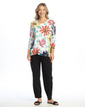 Jess & Jane Burnout Tunic with Mesh Contrast (Arabella)