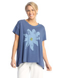 Jess & Jane Round Neck Weekend Top - WK6 (Lazy Daisy Deep Cobalt)