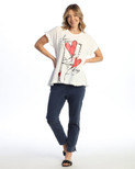 Jess & Jane Raglan Short-Sleeve Gauze Top - M115 (Flirt)
