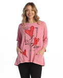 Jess & Jane Women's Coloring Mineral Washed Patch Pocket Cotton Tunic (Flirt)