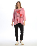 Jess & Jane Women's Coloring Mineral Washed Patch Pocket Cotton Tunic (Flirt)