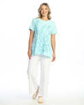 Jess & Jane Print Layered Short Sleeve Top - M82 (Napoli Tiffany)