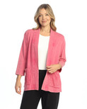 Jess & Jane Mineral Washed French Terry Kimono Jacket - M95 (Berry)