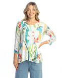 Jess & Jane Burnout Tunic with Mesh Contrast (Lemonade)