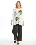 Jess & Jane Mineral Washed Tunic with Linen Contrast (Retro White)