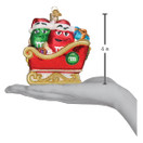Old World Christmas M&M'S in Sleigh Glass Blown Ornament for Christmas Tree