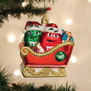 Old World Christmas M&M'S in Sleigh Glass Blown Ornament for Christmas Tree