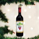 Old World Christmas Glass Blown Ornament Red Wine Bottle (32291)