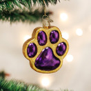 Old World Christmas Ornaments: Dog and Pet Accessories Glass Blown Ornaments for Christmas Tree, Paw Print