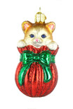 Old World Christmas Lover Collection Glass Blown Ornaments for Christmas Tree, Letting Cat Out