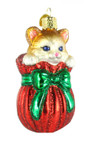 Old World Christmas Lover Collection Glass Blown Ornaments for Christmas Tree, Letting Cat Out