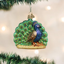 Old World Christmas Zoo and Wildlife Animals Glass Blown Ornaments for Christmas Tree Proud Peacock