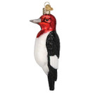 Old World Christmas Red-Headed Woodpecker Glass Blown Ornament for Christmas Tree