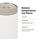 Klean Kanteen TKWide Insulated Coffee Tumbler with Cafe Cap - Stainless Steel Water Bottle & Thermal Tumbler - Tofu 16 oz.