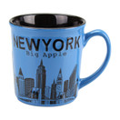 New York Big Apple City Skyline Jumbo Ceramic Mugs - 12oz (Blue)