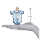 Old World Christmas Blue Baby Onesie Glass Blown Ornament for Christmas Tree