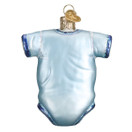 Old World Christmas Blue Baby Onesie Glass Blown Ornament for Christmas Tree