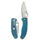 Spyderco Tenacious Folding Utility Pocket Knife with 3.35 In R.I.L. Blue Titanium Blade and Durable Handle - Everyday Carry - PlainEdge - C122TIBLP