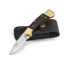 NIB Buck Ebony Ranger 112 Folding Hunting/Pocket Knife & Leather Sheath | 2632