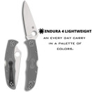 Spyderco Endura 4 Lightweight Signature Knife 3.80" CIOFPGY - Grey