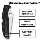 Spyderco Endura 4 Lightweight Signature Knife 3.80" C10FPBK - Black