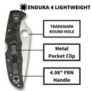 Spyderco Endura 4 Lightweight Signature Knife 3.80' C10ZFPGR - Zome Green