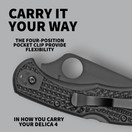 Spyderco Delica 4 Black Handie - Black Steel Blade C11PSBBK