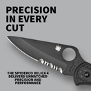 Spyderco Delica 4 Black Handle - Black Steel Blade - C11PSBBK