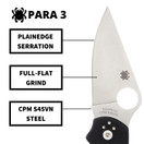 Spyderco Para 3 Signature PlainEdge - 0223GP