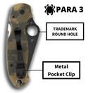 Spyderco Para 3 Camo Signature Folding Utility Pocket Knife C223GPCMOBK