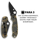 Spyderco Para 3 Camo Signature Folding Utility Pocket Knife C223GPCMOBK