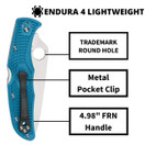 Endura 4 Lightweight Signature Knife PlainEdge | C10FPBL Blue