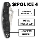 Spyderco Police 4 Lighweight Knife -PlainEdge C07PBK4