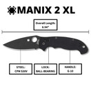 Spyderco Manix 2 XL Folding Knife - PlainEdge S895GPBBK2 | Black